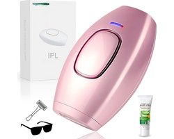 BronStore® Laser Ontharingsapparaat - IPL Ontharing Apparaat - Epileerapparaat Dames & Heren - Ontharingsapparaten - Inclusief Beschermbril, Scheermes & Aloë Vera Lotion