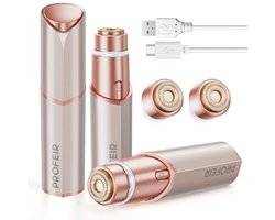 Draadloze Gezichtshaarverwijderaar voor Vrouwen - Pijnloze Scheerapparaat voor Aanzicht en Bovenlip met Verlichting