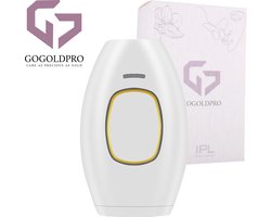 GoGoldPro IPL - Laser Ontharingsapparaat – IPL Lichtontharing – 999.999 Flitsen – Voor Lichaam & Gezicht – Gratis Zonnebril + Scheermes – Wit
