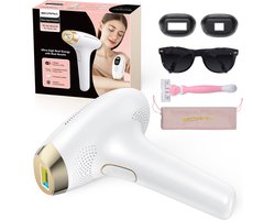IBORRIA T2 IPL Laser Ontharingsapparaat - IPL Ontharingsapparaten - IPL Ontharing Thuis - Ontharingslaser - Lichtontharing Voor Lichaam En Gezicht - Pijnloos - Wit