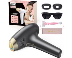 IBORRIA T2 IPL Laser Ontharingsapparaat - IPL Ontharingsapparaten - IPL Ontharing Thuis - Ontharingslaser - Lichtontharing Voor Lichaam En Gezicht - Pijnloos - Zwart
