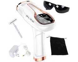 IPL Blow lichtontharingsapparaat, Ice Cool-functie, 9 vermogensniveaus, ingebouwd UV-filter, automatische flitsmodus, langdurige effectiviteit, 44-480#