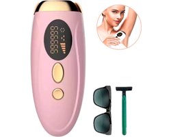 IPL Laser Ontharingsapparaat - Incl. beschermingsbril & Scheermes - 5 Standen - Roze