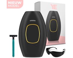 Laser Ontharingsapparaat - IPL Ontharing Apparaat - Epileerapparaat Dames - Inclusief Beschermbril & Scheermes & Ebook - Zwart
