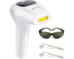 Laser ontharingsapparaat - Profesioneel - IPL - 5 verschillende energie levels - 999,999 Flitsen - Pijnloos - automatisch en handmatige modus - Wit -