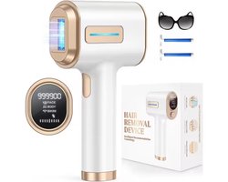 Namajunas - Laser Ontharingsapparaat - IPL ontharingsapparaten - 9 intelligente energieniveau-aanpassingen - Pijnloze ontharing - Wit - Epileerapparaat Dames - Inclusief Beschermbril & Scheermes - Voor lichaam, gezicht, bikinilijn & oksels