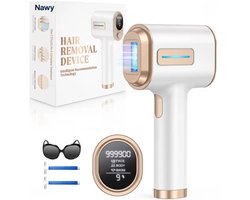Nawy® IPL Laser Ontharingsapparaat - Epileerapparaat Dames - Laser Ontharing - Pijnloos Ontharen met Ice Cooling - Permanente Ontharing voor alle Lichaamsdelen - voor Mannen en Vrouwen - 999.900 Flitsen - Inclusief Beschermbril en Scheermesjes