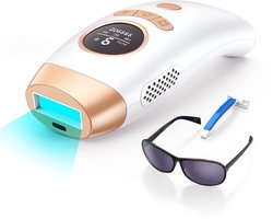 Nawy® IPL Laser Ontharingsapparaat - Laser Ontharing - Pijnloos Ontharen met Ice Cooling - Permanente Ontharing voor alle Lichaamsdelen - voor Mannen en Vrouwen - 999.900 Flitsen - Inclusief Beschermbril en Scheermes - Epileerapparaat Dames