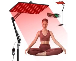 Rood Lichttherapie Apparaat voor Lichaam en Gezicht - Infrarood Lichttherapielamp met Stabiele Standaard en 660nm, 850nm, 940nm Lichttherapie