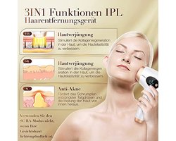 Sarlisi IPL Ontharingsapparaten, 999,999 lichtpulsen, permanent pijnloos, 9 energieriveaus, 3 functies HR/SC/RA, 2 modi laser ontharingsapparaat voor mannen, gezicht, lichaam, bikinigebied, armpits