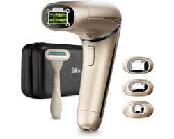 Silk'n 7 IPL ontharingsapparaat - Roterende kop voor makkelijk gebruik - 3 opzetstukken in verschillende groottes - Lichtontharingsapparaat voor alle haarkleuren - Goud