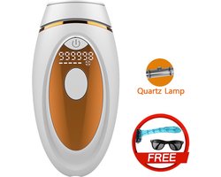 TechU™ Elektrische Lichtontharingsapparaat – Hair Removal IPL Laser Epilator – 5 Standen – 999.000 Licht Flashes – Permanent & Pijnloos – Wit Goud