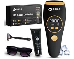 THREE-Ǝ IPL-ontharingsapparaat Met Ijskoeling – 999.999 Flitsen | 5 Vermogensniveaus en 2 Modi | Pijnloze en Veilige Laserontharing Voor Vrouwen en Mannen | Permanente Ontharing Thuis | IPL ontharing | Laser apparaat | Ontharingsapparaten