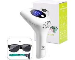 Vela® Laser Ontharingsapparaat – IPL laser ontharingsapparaat - Voor mannen en vrouwen - 8 verschillende standen - Meer dan 900000 flitsen - Ice cool functie - Beschermbril - Scheermesje - 2025 model 2.0 - Permanent haarvrij - Inclusief E-Book