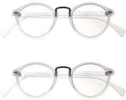 Amazotti Napoli Leesbrillen +2,00 - Leesbrillen op sterkte - Dames & Heren - Stijlvol Matte Look met Transparant Frame - Set van 2
