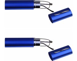 Amazotti Perozi - Klassieke Look-Over leesbril - Leesbril voor Dames & Heren - sterkte +2.25 - Set van 2 - Gun Metal met blauwe koker