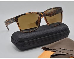 Bifocale bruine ZONNEBRIL OP STERKTE +1,5 met brillenkoker / zonnebril met leesgedeelte / unisex leesbril met getinte lenzen, lichtgewicht mannen vrouwen leesbril +1.5 zonnelenzen UV400, RG-353BFSUN, Lunettes de Lecture solaire Aland optiek