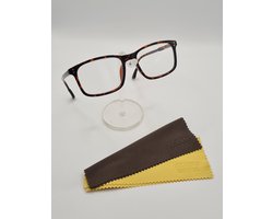 Bril op sterkte +1,0 / unisex leesbril / universele bril voor lezen met 2 microvezeldoekjes / leeshulp bruine leesbril unisex +1.0 dames heren / met reinigingsdoekjes / flexibele tempels / 013514 / reading glasses / lunette de lecture / Aland optiek