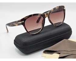 Dames bruine BIFOCALE zonnebril +2,0 / leesbril met getinte lenzen, bril met brillenkoker, vrouwen leesbril +2.0 / comfortabele zonnelenzen UV400, Lunettes de Lecture solaire +2 / Aland optiek / leesbrillen dames RG-352BFSUN