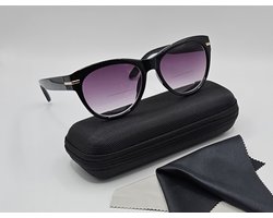 Dames zwarte BIFOCALE zonnebril +3,0 / leesbril met getinte lenzen, bril met brillenkoker, vrouwen leesbril +3.0 / comfortabele zonnelenzen UV400, Lunettes de Lecture solaire +3 / Aland optiek / leesbrillen dames RG-352BFSUN