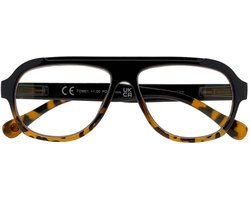 Ear2Ear Tom-01 leesbril +1.50 zwart met tortoise uitloop - robuust montuur - incl. luxe verpakking