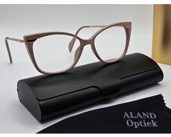 Elegante damesleesbril +2,5 / cat eye montuur, kleur roze en goud, bril +2.5 / lunettes de lecture / bril met brillenkoker en doekje / Aland optiek / leesbrillen dames / VV5423