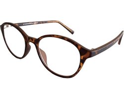 Fangle Biobased leesbril rond havanna +3.0