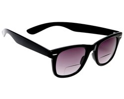 Haga Eyewear Zonneleesbril Lix Wayfarer - Zwart Glanzend - Unisex - Leessterkte +1.00 - 100% UV-A en UV-B Bescherming - Inclusief Microvezel Pouch