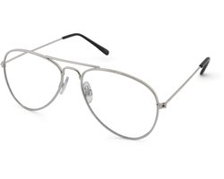 Leesbril Croon Pilot-Shiny silver-+1.00