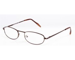 Leesbril Heren metal bruin glans +2.5