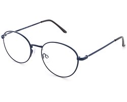 Leesbril MPG MLH061 - sterkte +2.00 - Kleur Blauw – Klassiek & Comfortabel - Elegante lichtmetalen unisex leesbril - Incl. etui en doekje