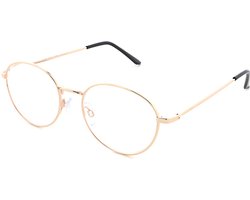 Leesbril MPG MLH061 - sterkte +2.00 - Kleur Goud – Klassiek & Comfortabel - Elegante lichtmetalen unisex leesbril - Incl. etui en doekje