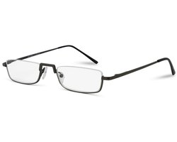 Leesbril Readr. DEMI - Kleur gun metal - Sterkte +0.50 - Unisex lookover - Elegant en tijdloze halve leesbril - Hoge kwaliteit - Inclusief etui en brillendoekje.
