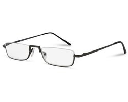 Leesbril Readr. DEMI - Kleur gun metal - Sterkte +3.50 - Unisex lookover - Elegant en tijdloze halve leesbril - Hoge kwaliteit - Inclusief etui en brillendoekje.