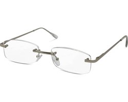 Leesbril Readr. LITE – Zilver/Transparant - sterkte +1.00 - Randloos & ultralicht design - comfortabele unisex leesbril met flexveren