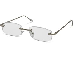 Leesbril Readr. LITE – Zilver/Transparant - sterkte +4.00 - Randloos & ultralicht design - comfortabele unisex leesbril met flexveren