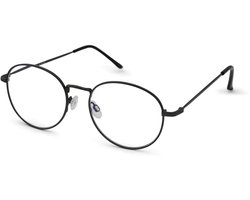 Leesbril Readr. OVAL met blauwlichtfilter – Sterkte +0.50 - Kleur Shiny Gun - lichtmetalen frame & flexveren - comfortabele pasvorm - inclusief etui & koordje