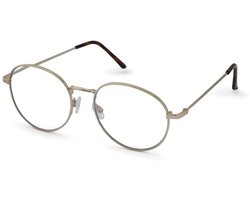 Leesbril Readr. OVAL met blauwlichtfilter – Sterkte +4.50 - Kleur Shiny Gold - lichtmetalen frame & flexveren - comfortabele pasvorm - inclusief etui & koordje