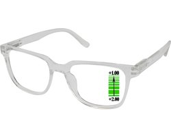 Leesbril Vista Bonita Cubo Multifocaal-Transparant-+1.00-+2.00