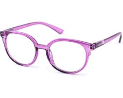 Leesbril Vista Bonita NOVA – Sterkte +4.00 - Kleur Mai Tai Purple – Met blauwlichtfilter – Trendy unisex montuur van uitstekende kwaliteit – Geen vermoeide ogen meer – Lichtgewicht – Fijne pasvorm dankzij flexveren – Inclusief briletui en doekje