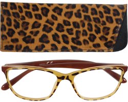 Lilly&june Leesbril Dierenprint +3 - Met Bijpassend Etui