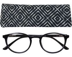 Lilly&June Leesbril Zwart +2.5 - Met Bijpassend Etui