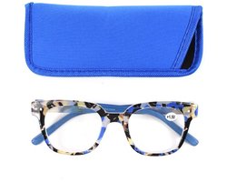 Lilly&June Trendy Lichtgewicht Leesbril Blauw Marmerlook Sterkte +2