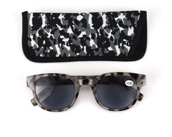 Lilly&June Trendy lichtgewicht Zonneleesbril zwart grijs gemelleerd - Sterkte +1