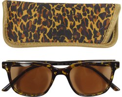 Lilly&June Zonneleesbril Zwart/Geel Havana +2.5 - Met Bijpassend Etui