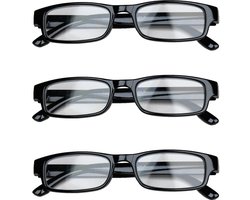 Melleson Eyewear overkijk leesbril zwart +2.50 x 3 stuks