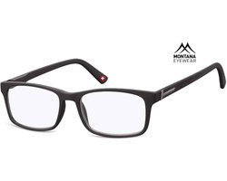 Montana Eyewear beeldschermbril op sterkte HBLF73 +2.50 - Zwart - Rechthoekig montuur
