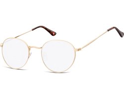 Montana Eyewear HBLF54 Blauw licht filter leesbril +2.00 Goudkleurig