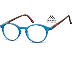 Montana Eyewear MR65E leesbril +2.50 Blauw - Tortoise  - rond
