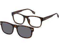 Montana Eyewear MRC1A leesbril met clip-on zonnebril +1.50 - Rechthoekig - Bruin Tortoise